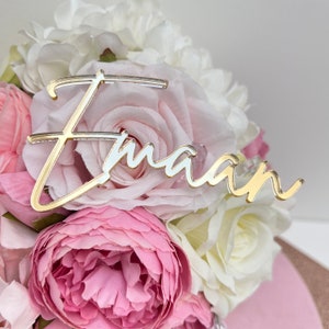 Adorno acrílico personalizado para tarta con letras de 7,6 cm, 12,7 cm y 15 cm (fuente: D)