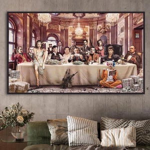 Famosi gangster star di Hollywood Wall Art, arte murale su tela, pop art moderna, decorazione astratta, invincibile, arte murale, decorazione murale di lusso
