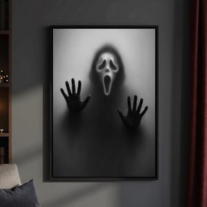 Geistergesicht Kunstdruck | Spannende Horrorfilm Dekoration