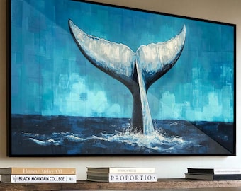 Whale Tail Canvas Print – Blue Ocean Coastal Wall Art
