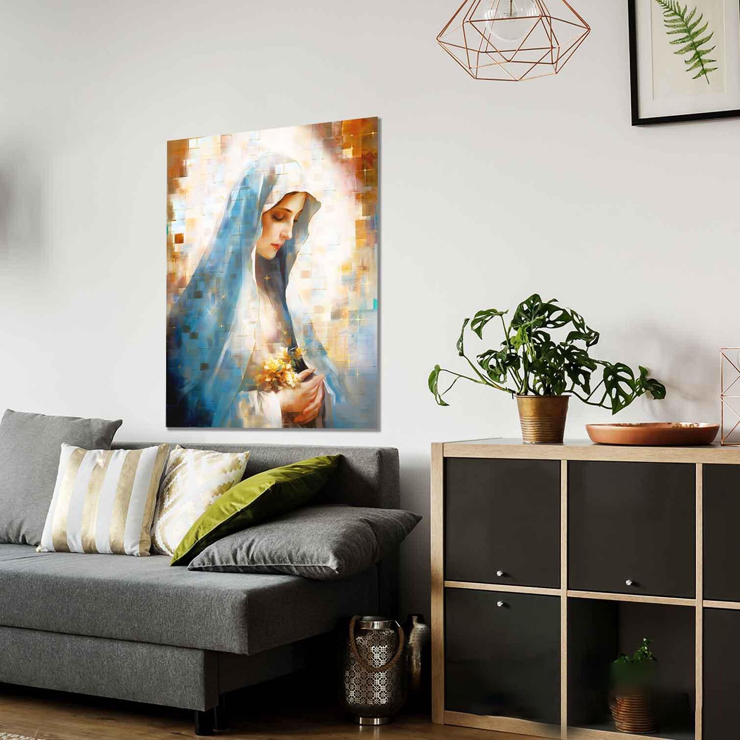 Virgin Mary Watercolor Canvas – Catholic Wall Art, Our Lady of Grace - Etsy