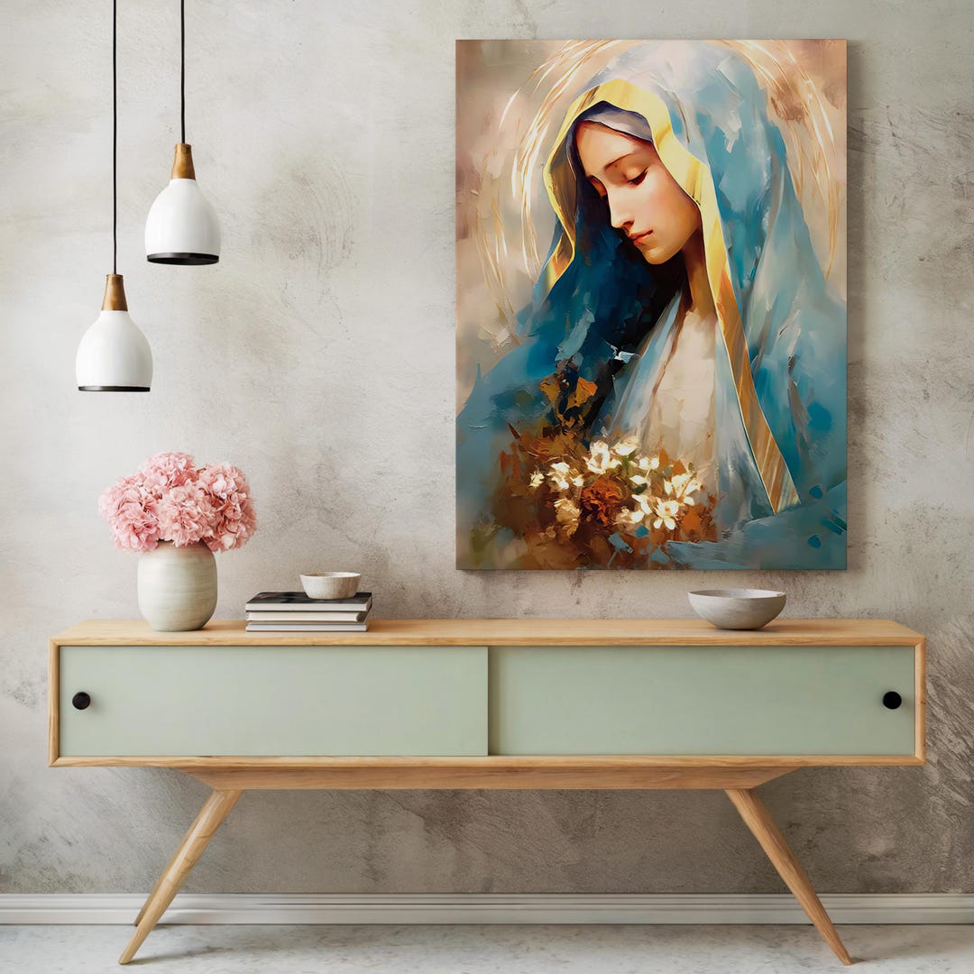 Our Lady of Grace Print | Virgin Mary Watercolor, Catholic Wall Art - Etsy