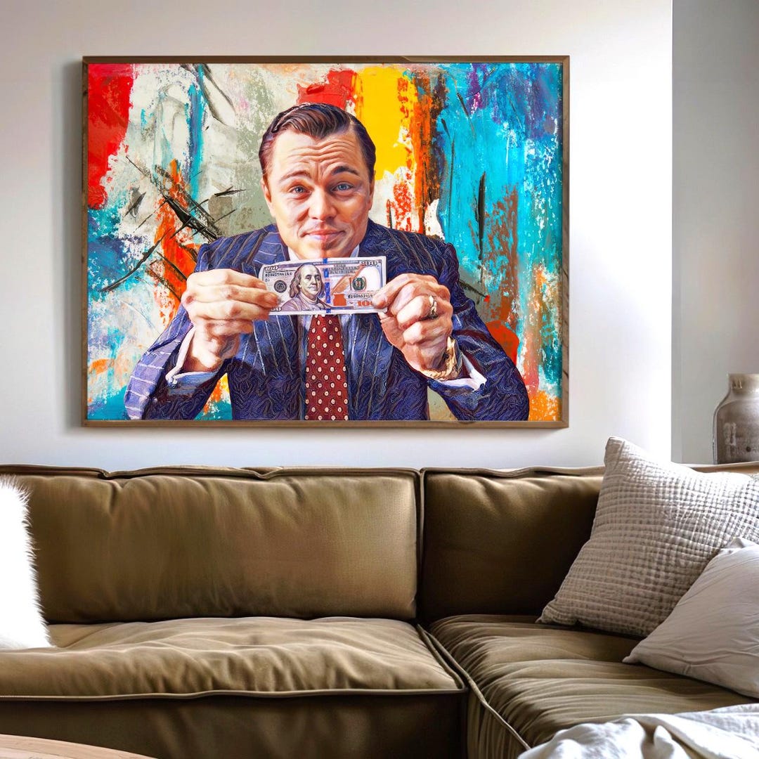 Wolf of Wall Street, Canvas Wall Art, Money Talks, Modern
