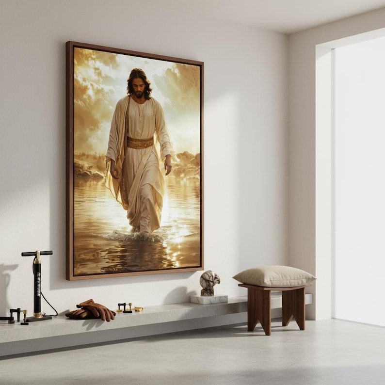 Jesus Walking on Water Painting | Abstract Christian Art - Etsy