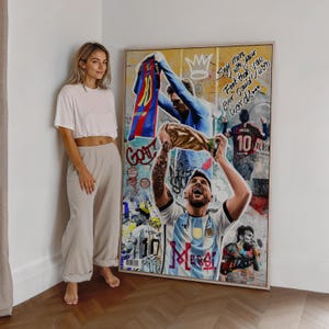 High-quality wall print featuring Messi in iconic football pose