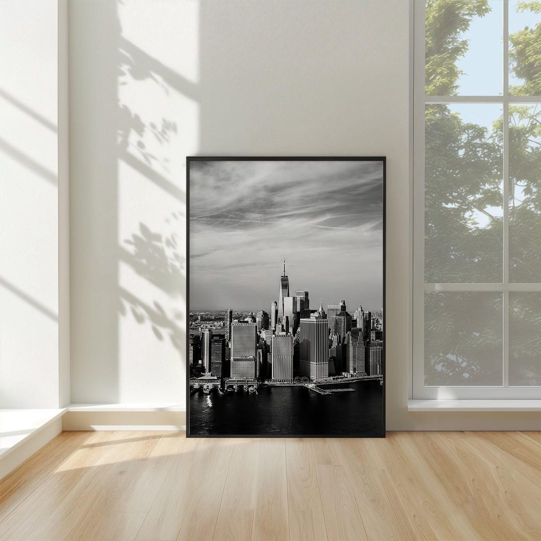 NYC Skyline Canvas Print | Black and White New York City Wall Art - Etsy