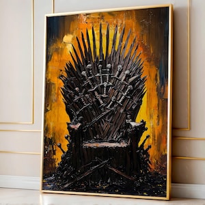 Iron Throne Dark Fantasy Wall Art – Game-Inspired Power Symbol – Dramatic Digital Print – Sword Throne Decor – Instant Download