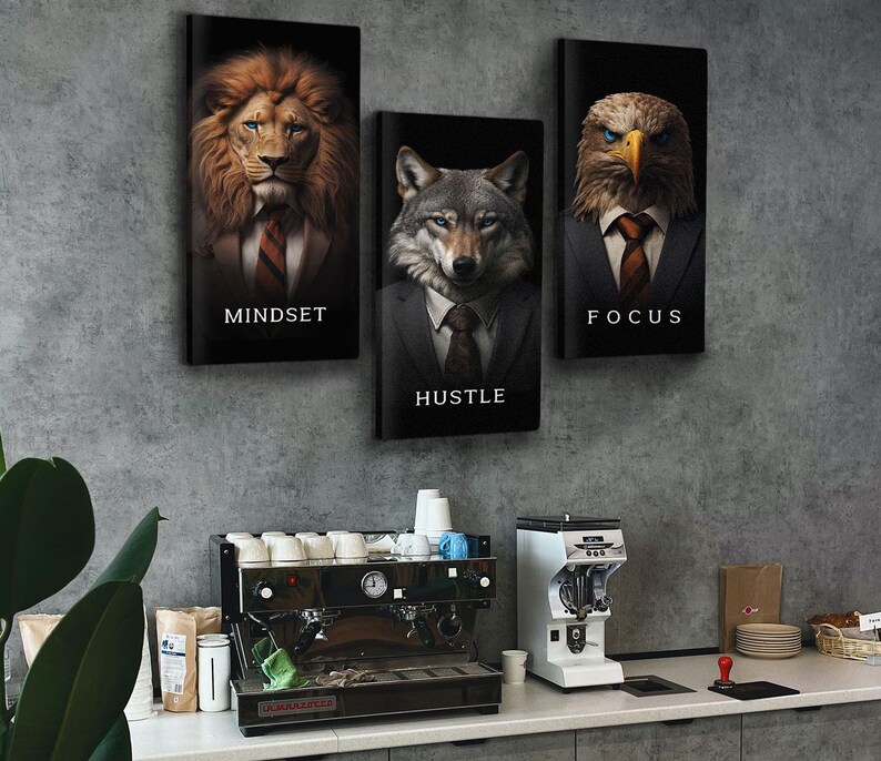 Minimalist Mindset, Hustle & Focus definition print for office decor