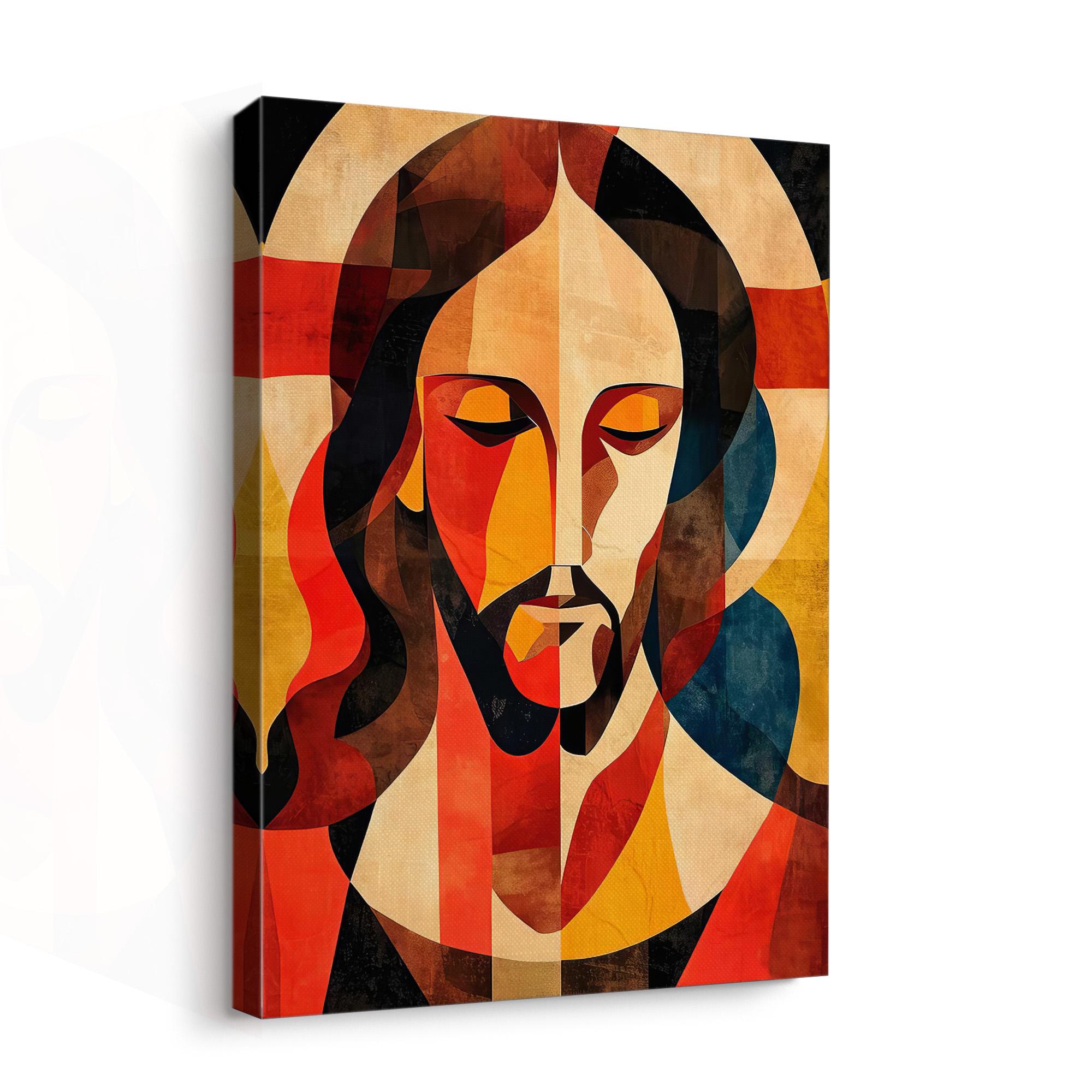 Geometric Jesus Canvas Print – Modern Christian Wall Art - Etsy