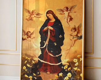 Unsere Liebe Frau undoer der Knoten Leinwand - katholische religiöse Wandkunst
