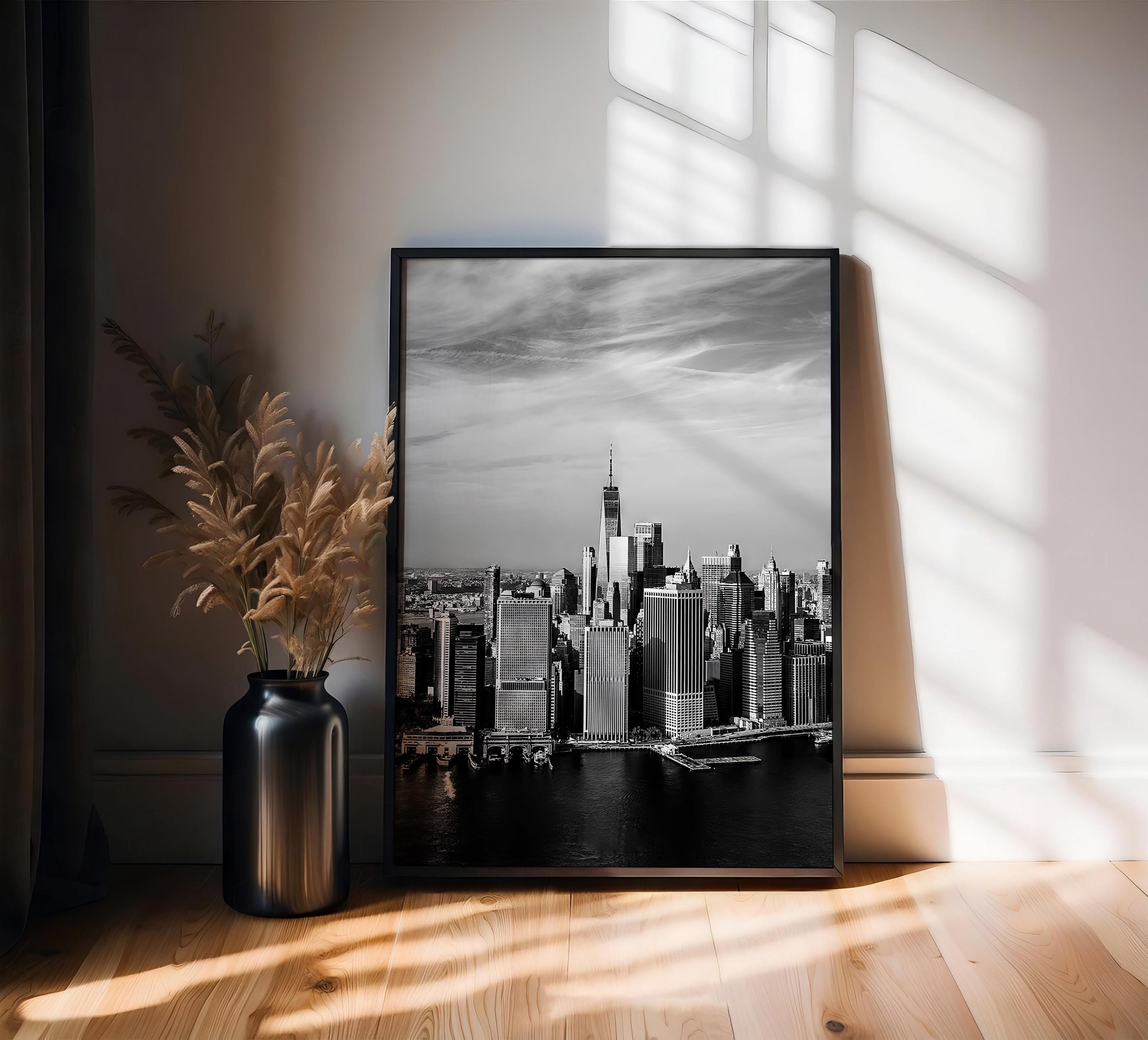 NYC Skyline Canvas Print | Black and White New York City Wall Art - Etsy
