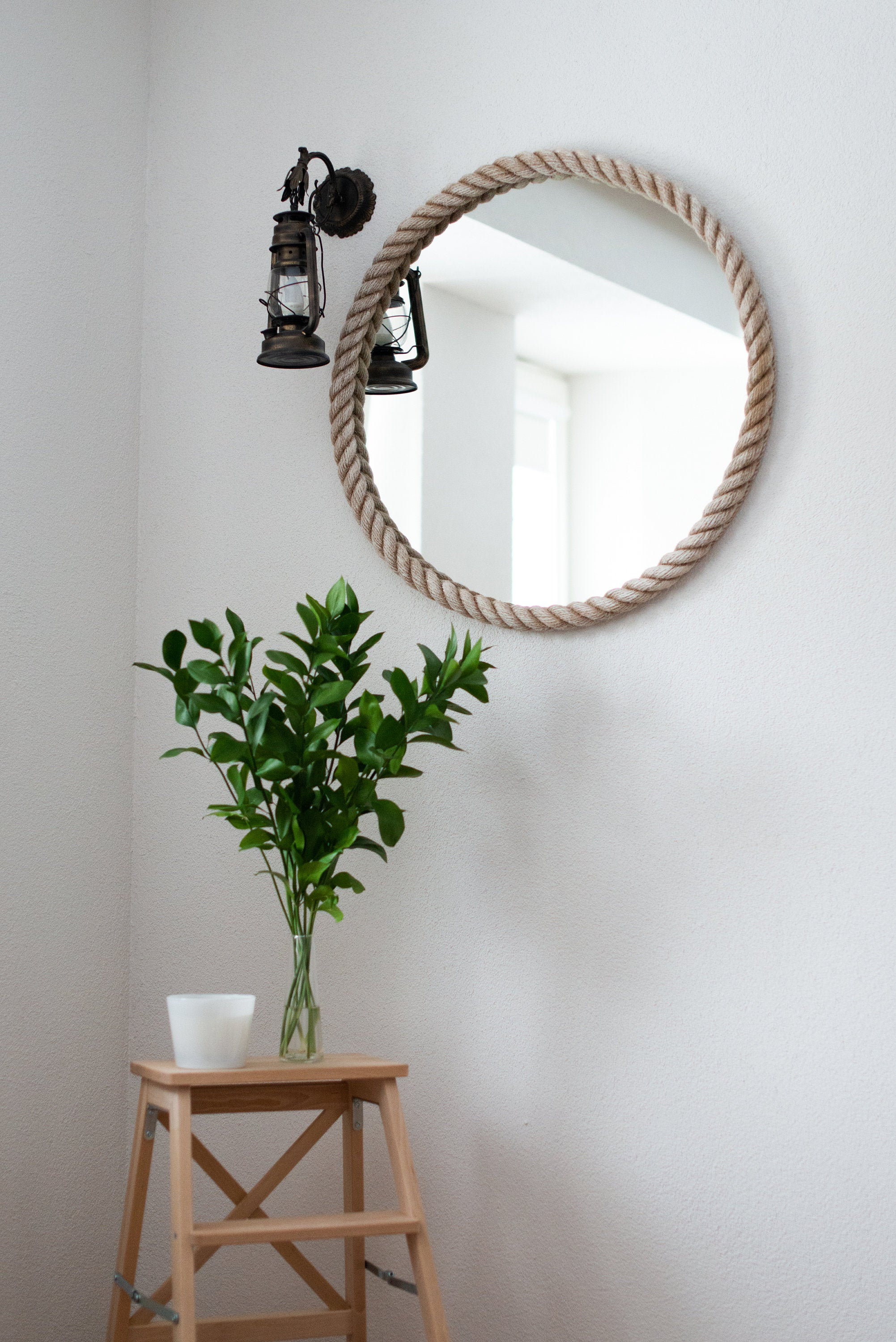 30 Rope mirror nautical miror large jute mirror for Etsy