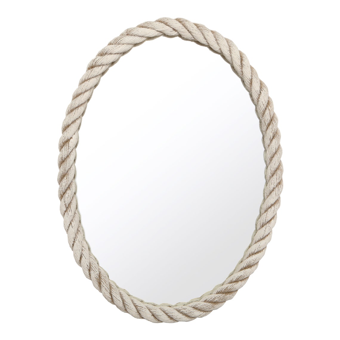 Oval wall mirror mirror in a white rope frame 22x30 inches Etsy