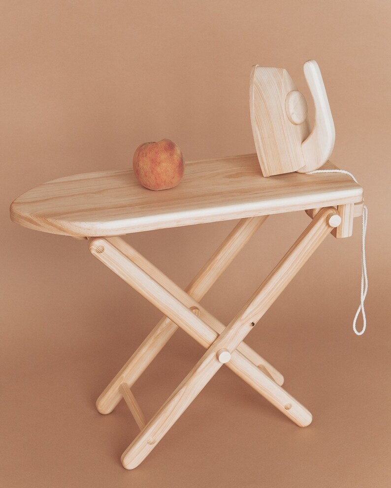 Wooden set of iron and ironing board. Kids room decor. Kids Etsy