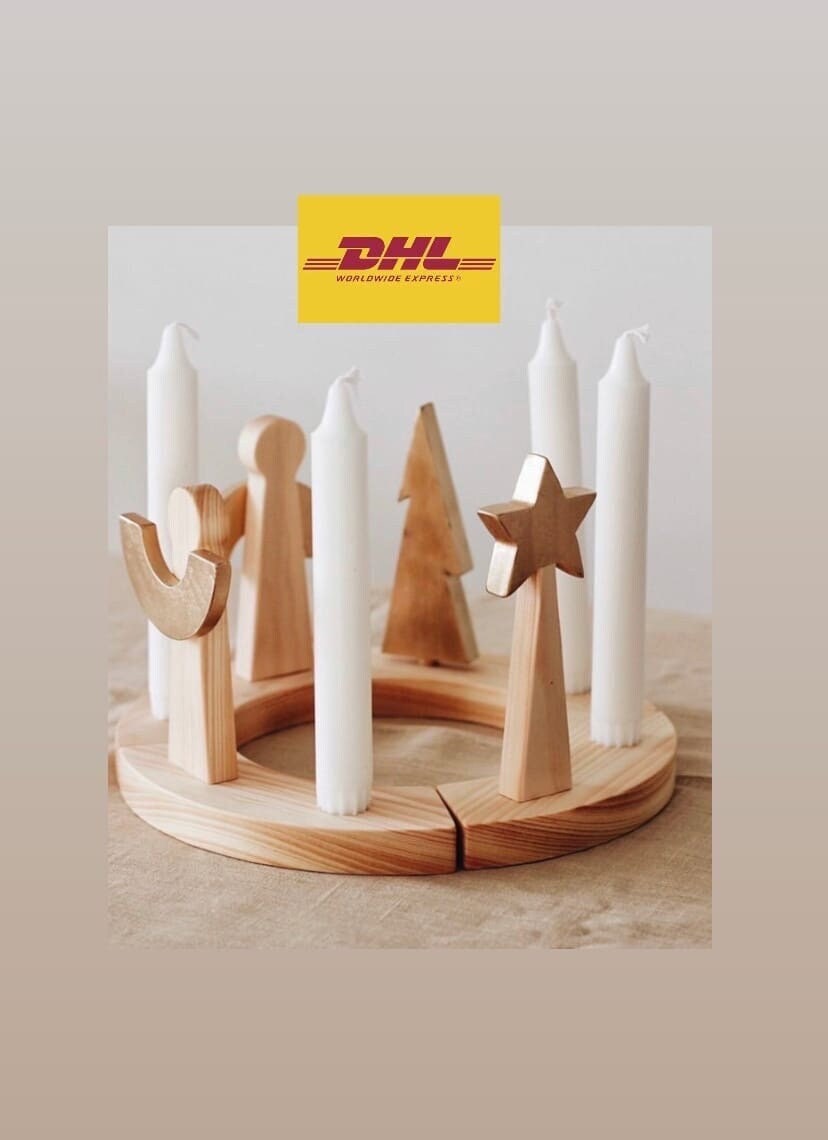 Christmas wooden candlestick holder for Advent candles with angels Ha…