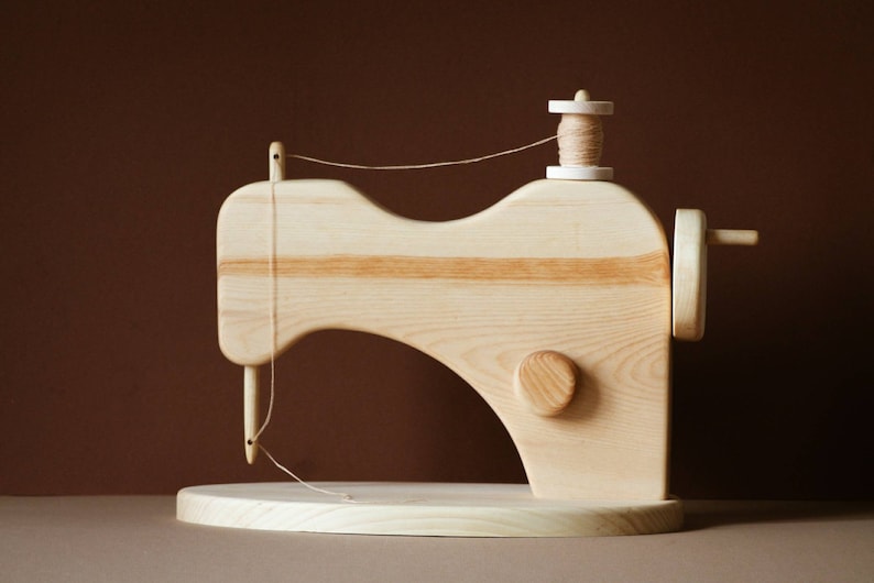 Wooden sewing machine toy. Natural toy. Wooden gift. Kids room Etsy