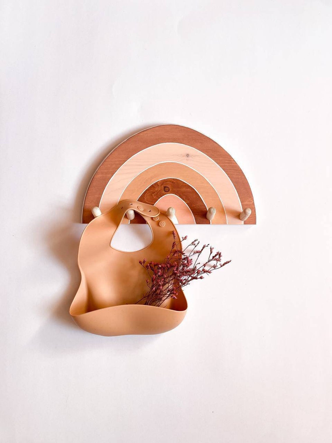 Wooden rainbow wall hook. Handmade rainbow hanger. Rainbow Etsy