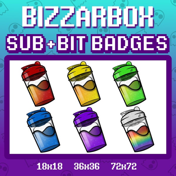 ENERGY DRINK SHAKERS Twitch Sub Badges / Cheer Bit Badges / Emote / Emotes / Emoji / Loyalty Badges / Streamer / Stream / Subscriber / Gamer