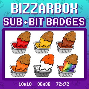 CHICKEN NUGGETS Twitch Sub Badges / Cheer Bit Badges / Emote / Emotes / Emoji / Loyalty Badges / Streamer / Stream / Subscriber / Gamer