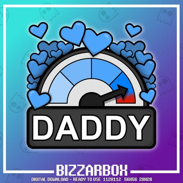 DADDY METER Twitch Emote / Twitch Emotes / Twitch Stream / Discord Emotes / Streamer / Streaming / Twitch Graphics / Twitch Channel / Badges