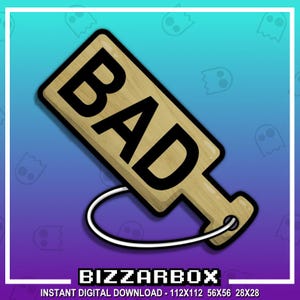 BAD SPANK PADDLE Streamer Emote / Stream Emotes / Discord Emote/ Spank Emote / Bad Emote / Kick Emote / Naughty / nsfw / Booty