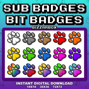 PAW TOE BEAN Twitch Sub Badges / Cheer Bit Badges / Emotes / Emoji / Loyalty Badges / Streamer / Stream / Subscriber / Pet / Emote / Cute