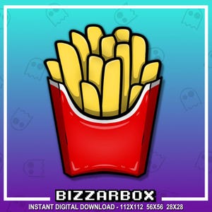FRYTKI Emotka Twitch / Emotka Twitch / Transmisja Twitch / Emotka Discord / Streamer / Streaming / Grafika Twitch / Odznaki / Słodkie