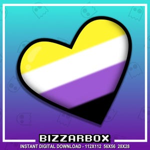 NON BINARY HEART Twitch Emote / Twitch Emotes / Twitch Stream / Discord Emotes / Streamer / Streaming / Twitch Graphics / Badges / Lgbt