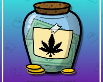 420 WEED MONEY Channel Points Emote for Twitch / Discord / Stream / Stoner Emote / Icon