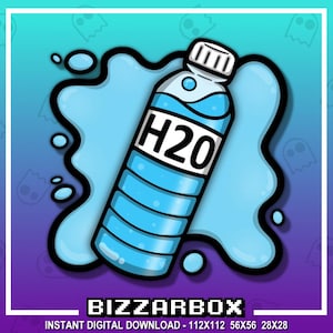 Punti canale IDRATAZIONE ACQUA H2O Emote per Twitch / Discord / Stream / Affiliazione / Chat / Stream / YouTube / Arte / Badge / Emoji / Bevanda