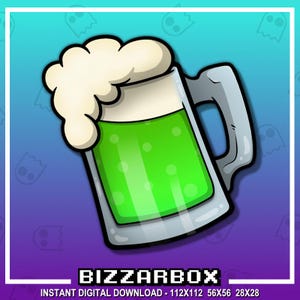 HYDRATE DRINK BEER Green Mug Channel Points Emote for Twitch / Discord / Stream / Affiliate / Chat / Stream / YouTube  / Badges  / Irish