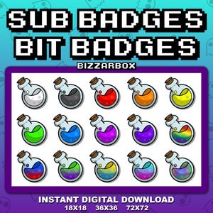 POTION Twitch Sub Badges / Cheer Bit Badges / Emote / Emotes / Emoji / Loyalty Badges / Streamer / Stream / Subscriber / RPG / Fantasy / dnd