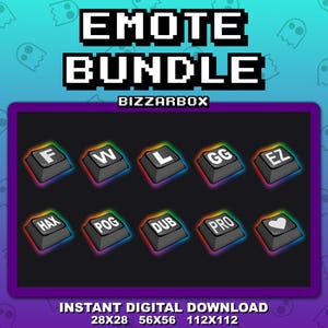 KEY EMOTE BUNDLE 10 Twitch Emote / Twitch Emotes / Twitch Stream / Discord Emotes / Twitch Affiliate / Streamer / Streaming / Badges / gg