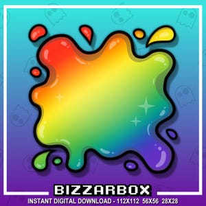 RAINBOW SPLAT Twitch Emote / Twitch Emotes / Twitch Stream / Discord Emotes / Streamer / Streaming / Twitch Graphics / Streamer Emotes / RGB