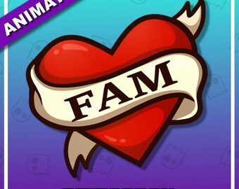 FAM HEART Animated Twitch Emote / Twitch Emotes / Twitch Stream / Discord Emotes / Streamer / Animated / Streaming / Emotes / Love / Gif