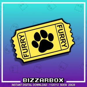 PAW TICKET Channel Points Emote for Twitch / Discord / Stream / Affiliate / Chat / Stream / YouTube / Art / Badges / Furry / Cute / Vote