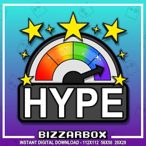 HYPE METER Twitch Emote / Twitch Emotes / Twitch Stream / Discord Emotes / Streamer / Streaming / Twitch Graphics / Channel / Rainbow / Cute