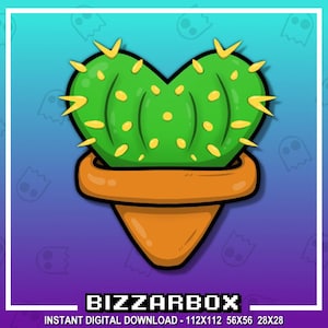 CACTUS HEART LOVE Emote Twitch / Emotes Twitch / Flux Twitch / Emotes Discord / Streamer / Streaming / Graphismes / Chaîne Twitch / Cactus