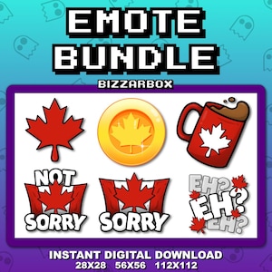 CANADIAN EMOTE Bundle für Twitch / Discord / Stream / Affiliate / Chat / Stream / YouTube / Kunst / Badges / Emoji / Cute / Hydrate