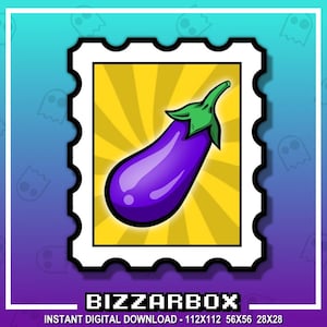 EGGPLANT STAMP Twitch Emote / Twitch Emotes / Twitch Stream / Discord Emotes / Streamer / Graphics / Badges / Eggplant Emote / Funny Emote