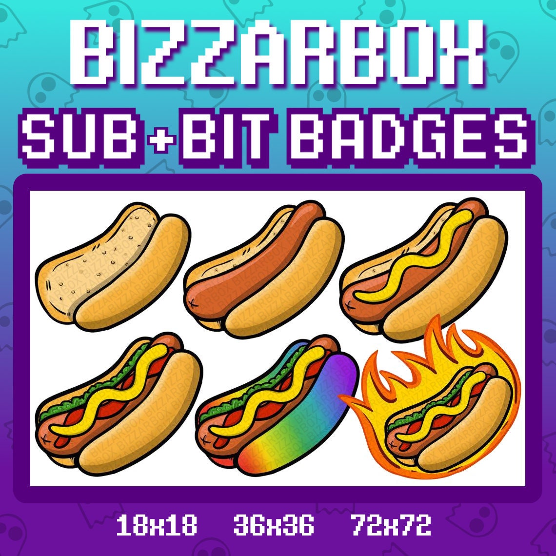 Hot Dog Twitch Sub Badges Cheer Bit Badges Emote Emotes Etsy