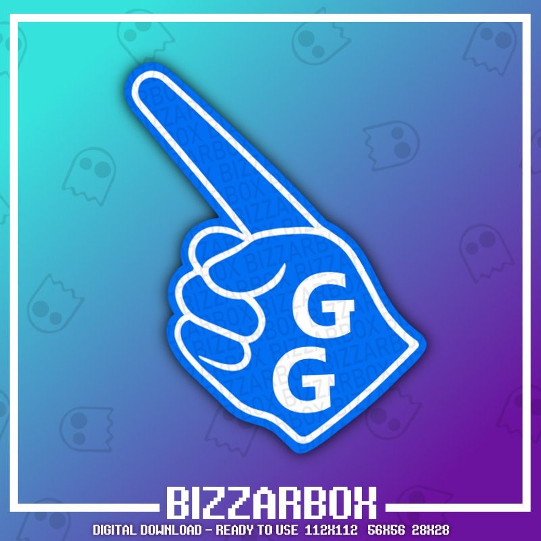GG FOAM FINGER Emote / Twitch Emotes / Twitch Stream / Discord Emotes