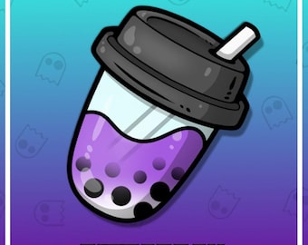 Emote Purple Boba Hydrate, ricompensa in punti canale streamer per Twitch, kick e Discord