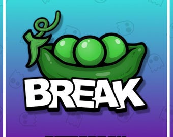 PEA BREAK Twitch Emote / Twitch Emotes / Stream / Discord Emotes / Streamer / Streaming / Graphics / Channel / Pee / Bathroom / BRB / Potty