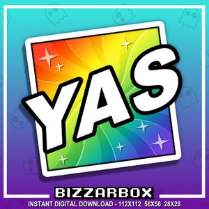 YAS RAINBOW HYPE Twitch Emote / Twitch Emotes / Twitch Stream / Discord Emotes / Streamer / Streaming / Twitch Graphics / gg / Badges