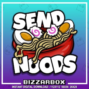 SEND NOODS Twitch Emote / Twitch Emotes / Twitch Stream / Discord Emotes / Streamer / Streaming / Twitch Graphics / Twitch Channel / Badges