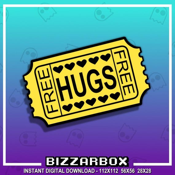 FREE HUGS TICKET Twitch Emote / Twitch Emotes / Twitch Stream / Discord Emotes / Streamer / Streaming / Twitch Graphics / Love / Badges
