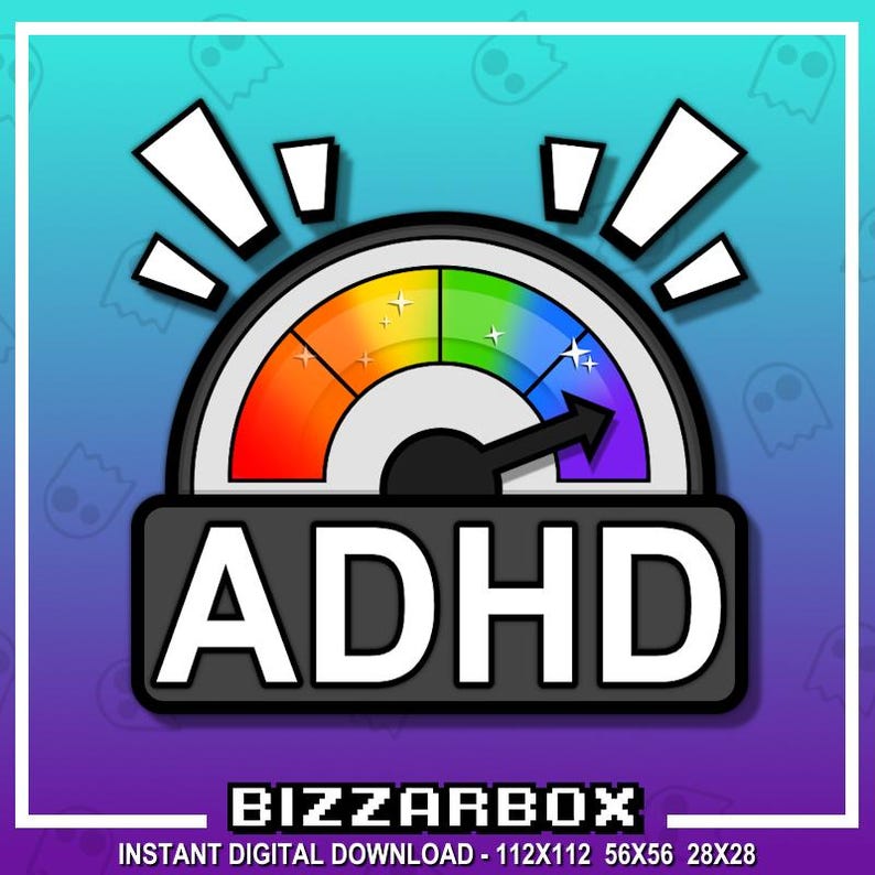 ADHD Twitch Emote, Rainbow by BizzarBox