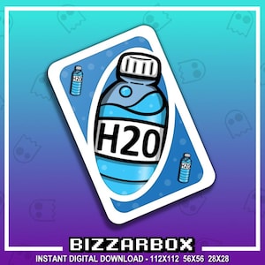 HYDRATE DRINK CARD Channel Punkte Emote für Twitch / Discord / Stream / Affiliate / Chat / Stream / YouTube / Kunst / Badges / Wasser / Niedlich