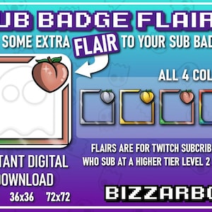 PEACH FRAMES Twitch Flairs / Sub Badge Flairs / Sub Badges / Loyalty Badges / Streamer / Stream / Subscriber / Bundle / Cute / Border